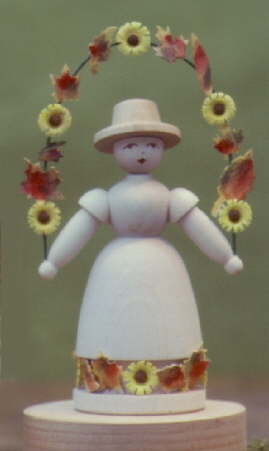 Blumenmdchen mit Herbstlaub